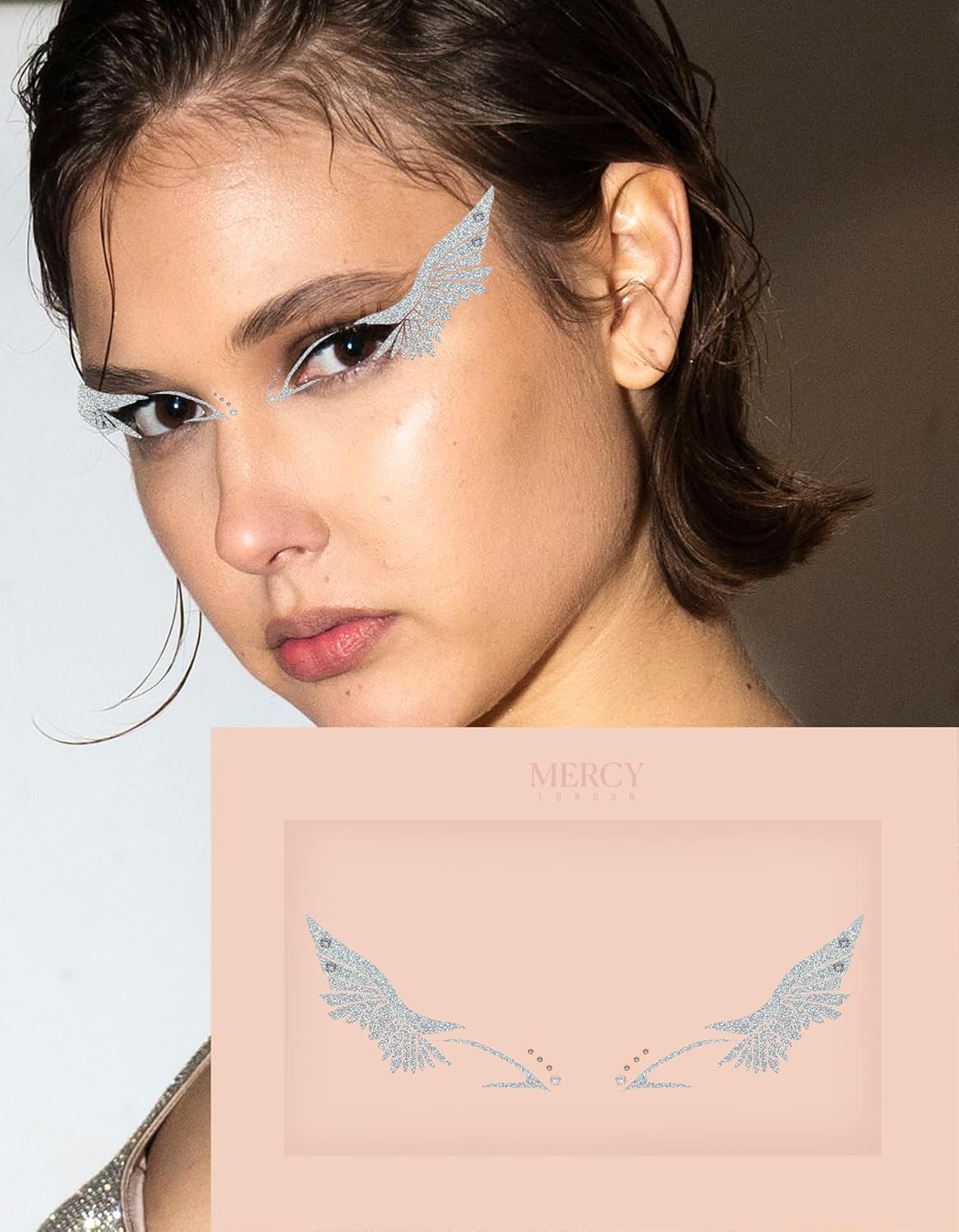 Angel Wing Liner Jewels Mercy London Costume Accessories Face Gems Jewels All In One Halloween Headpiece Stick On