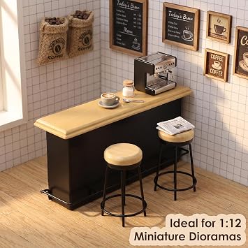 Dollhouse Furniture 1 12 Scale Bar Table Stools Action Figure Accessories
