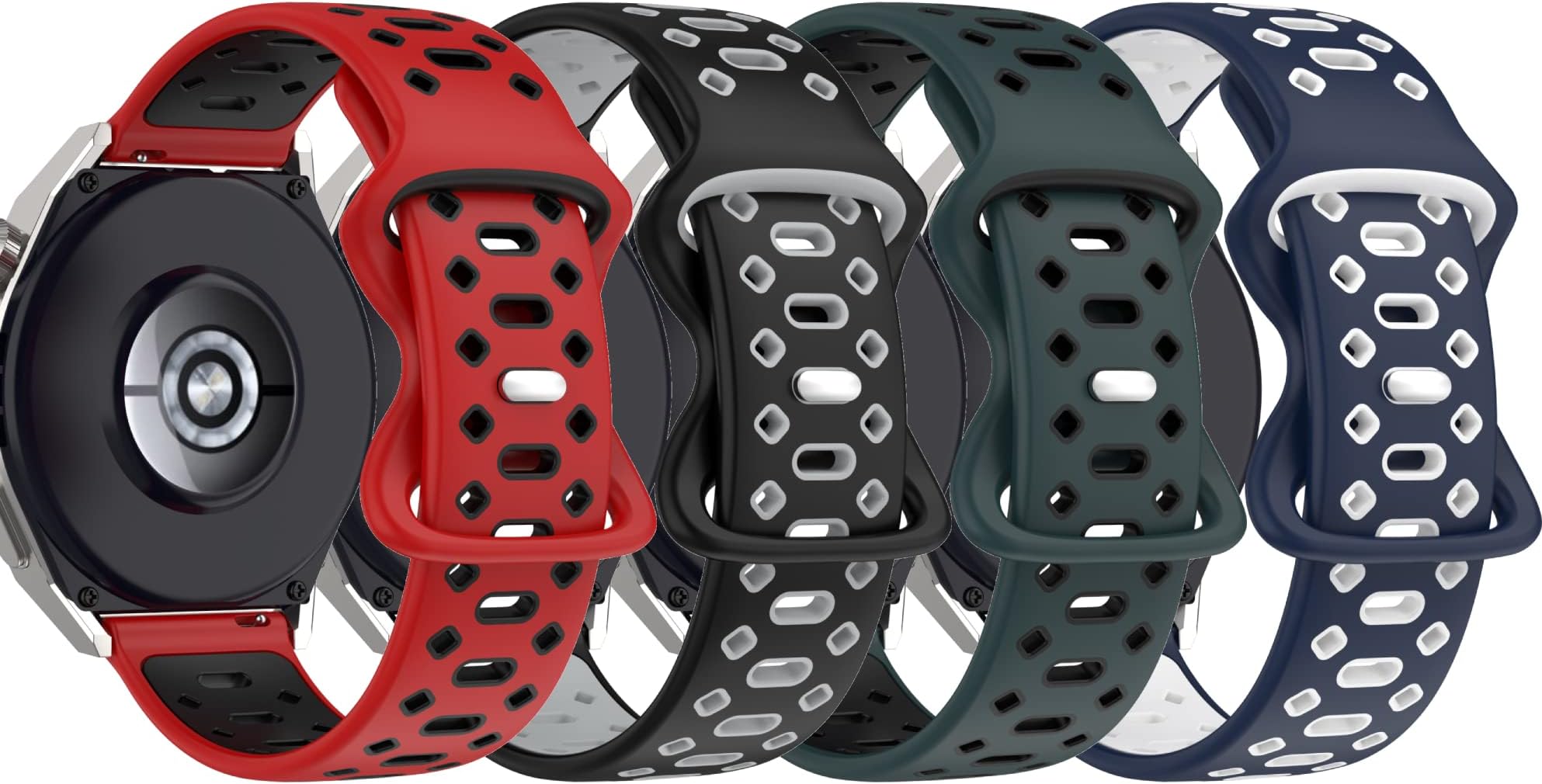 NineHorse Watch Bands Compatible with YUINK for Women&Men Breathable Silicone Replacement Wristbands Adjustable Sport Strap Quick Release Band