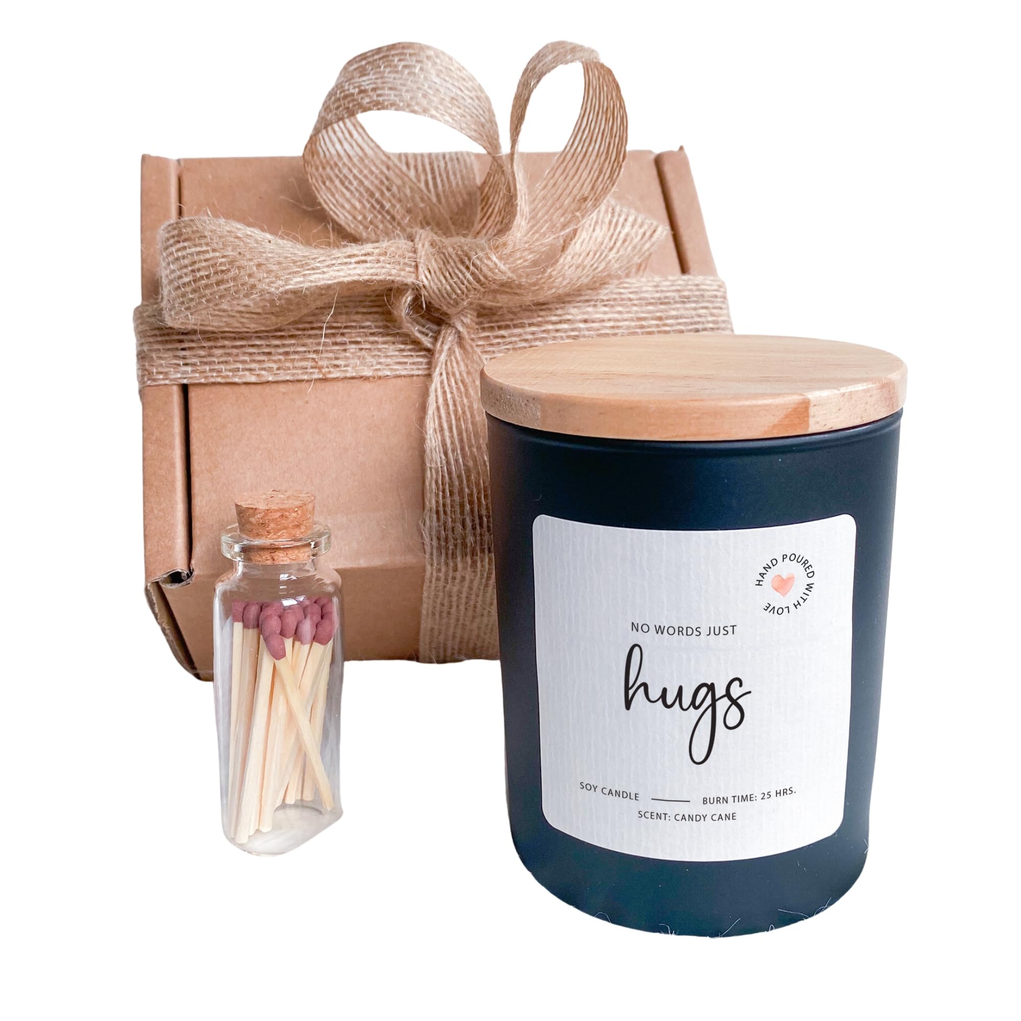 Pomchick - No Words just hugs Candle Gift Box for Her Him Sending You hugs in Candle Thinking of You Gifts Gift for Friend Get Well Soon Sympathy