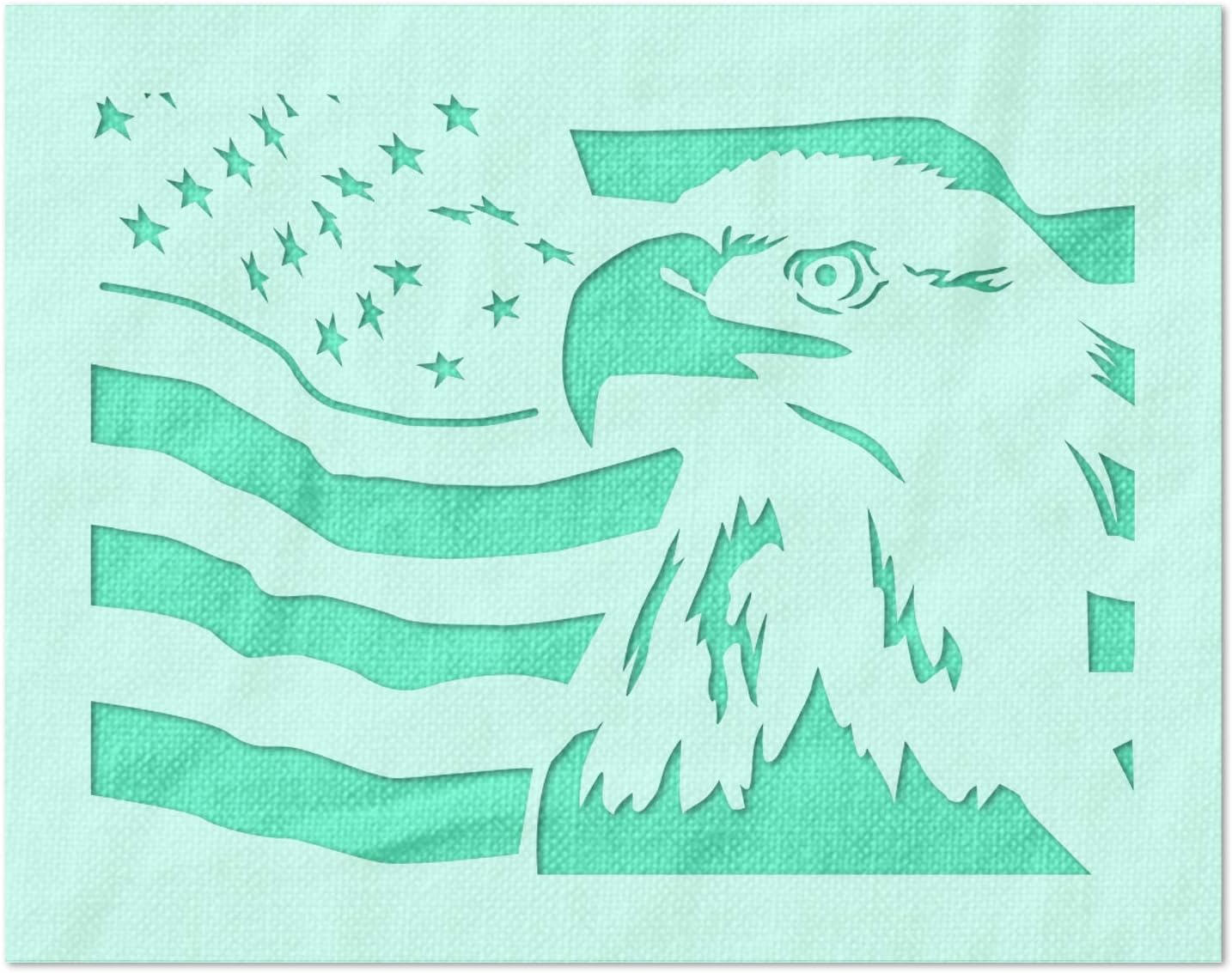 Stencil Stop American Flag Bald Eagle Stencil - Reusable for DIY Projects, Painting, Drawing, Crafts - 14 Mil Mylar Plastic (18 x 13.5 inches)