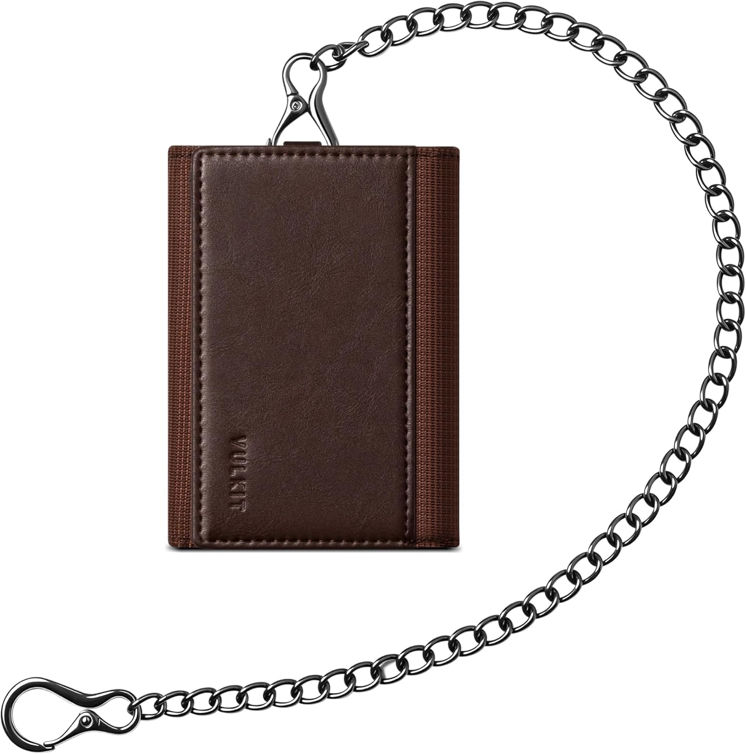 VULKIT Wallet for Men with Chain Anti Theft Wallet RFID Blocking Trifold Wallet, Sleek Design