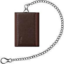 VULKIT Wallet for Men with Chain Anti Theft Wallet RFID Blocking Trifold Wallet, Sleek Design
