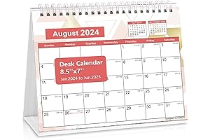 Desk Calendar 2024-2025: The Ultimate 18-Month Desk Calendar with Stickers for Efficient Planning and Organization