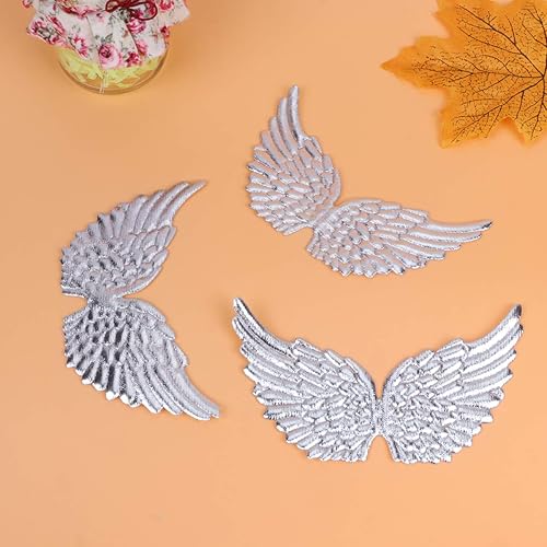Miniatura 7 de NUOBESTY Parches de alas de ángel para manualidades, accesorios para el cabello, 12 unidades (plateado)