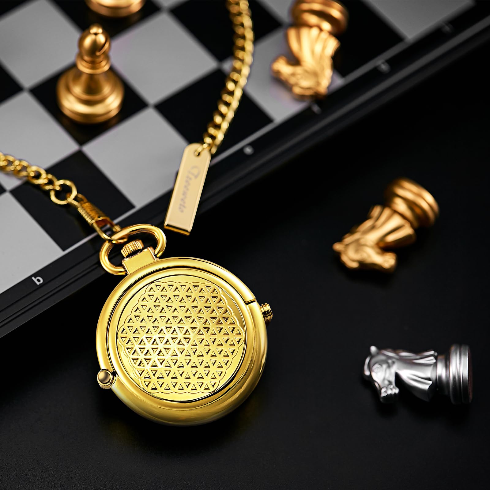 Tree weto Retro oro mecánica reloj de bolsillo Pull de forma especial hueca Caso Diseño Esqueleto Números Romanos bolsillos Relojes con cadena y caja de regalo