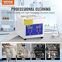 Vista 2 de VEVOR Limpiador ultrasónico 1.3L Limpiador ultrasónico profesional con temporizador digital 40kHz Excelente máquina de limpieza ultrasónica 110V