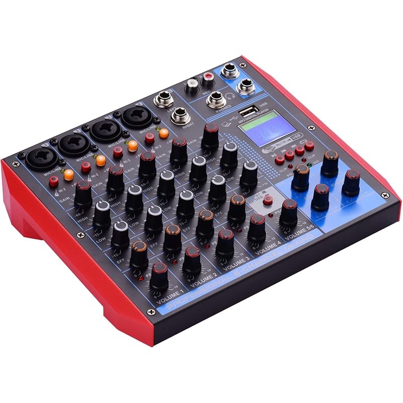 オーディオミキサー 6チャンネル DJ USB Bluetooth Amazon.co.jp: 6