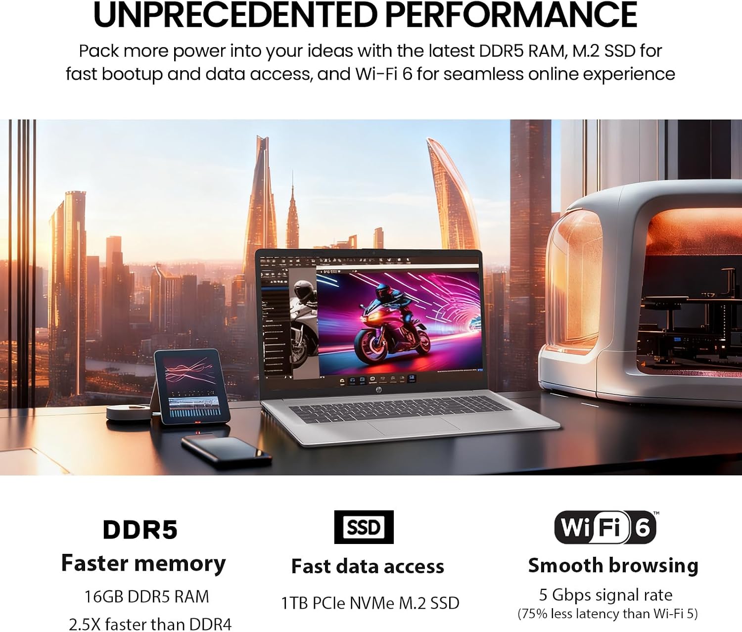 HP 17 Inch Laptop Touchscreen Computer, 17.3 HD+ IPS Touch Screen Business Laptop AI PC, 15th Gen Intel Core Ultra 7(12-Core)+NPU, 32GB DDR5|1TB SSD|Windows 11 Pro, 10-Key|Backlit Keyboard|Fingerprint image 5