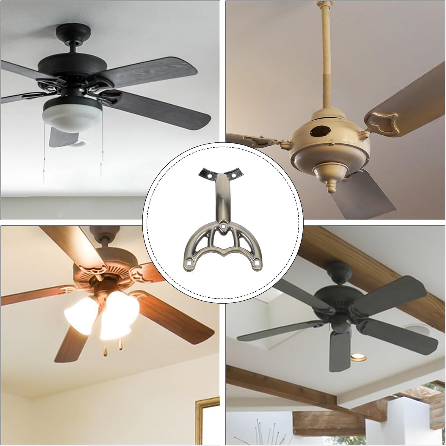 1 Set Ceiling Fan Blade Arm - Easy Blade Replacement Parts - Metal Mounting Brackets for Repair Home Fan Maintenance Fixing Accessories