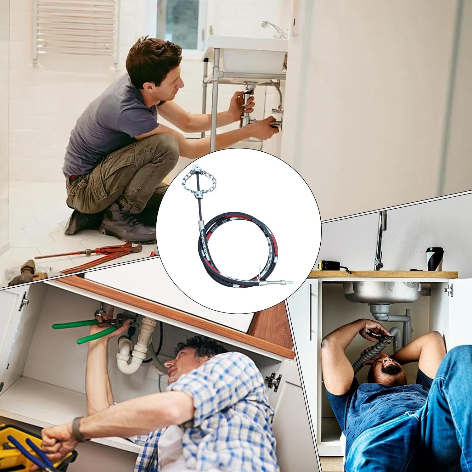 Flexible Descaling Tool, Rotary Cleaning Chain, 100cm/39.37 inches Power Shaft Scraper, Multipurpose Scouring Attachment, Heavy-Duty Cleaner for Toilet Garden Bathroom Kitchen Use