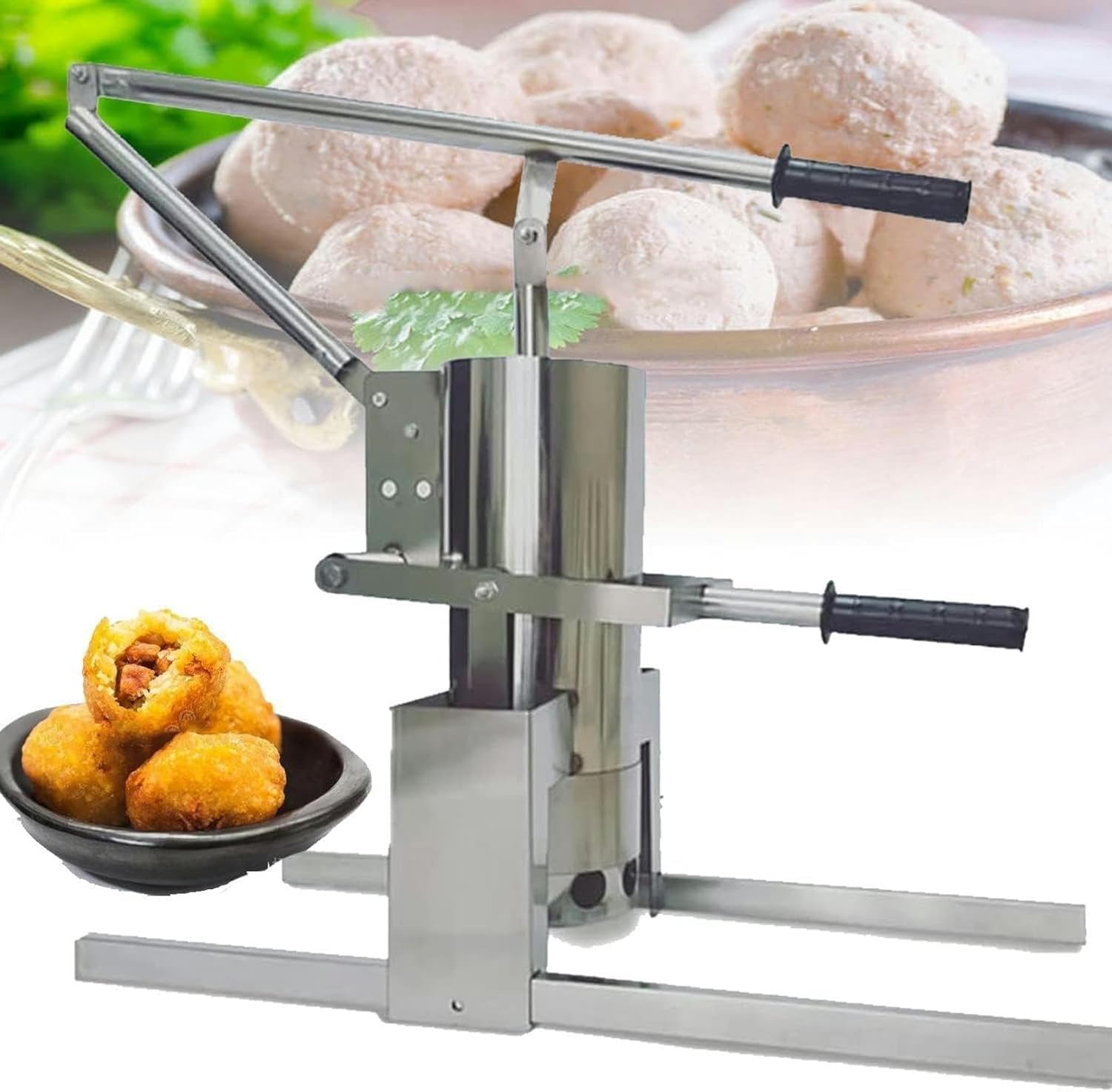 Meatball Processing Automatic Meatball Forming Machine, Glutinous Rice Ball Fish Ball Making Tool, Stainless Steel None-Stick Meat Baller，Easy to Use Design