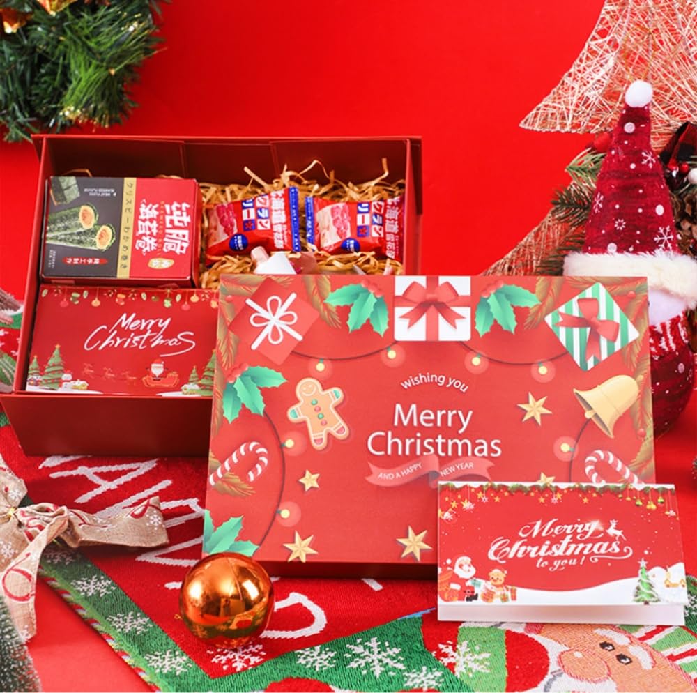2 Pack Large Christmas Boxes with Lids for Gift, Christmas Packing Box Empty Gift Boxes for Wrapping Present,Luxury Sturdy Foldable Cardboard Box 29x22x10.5cm - Image 3