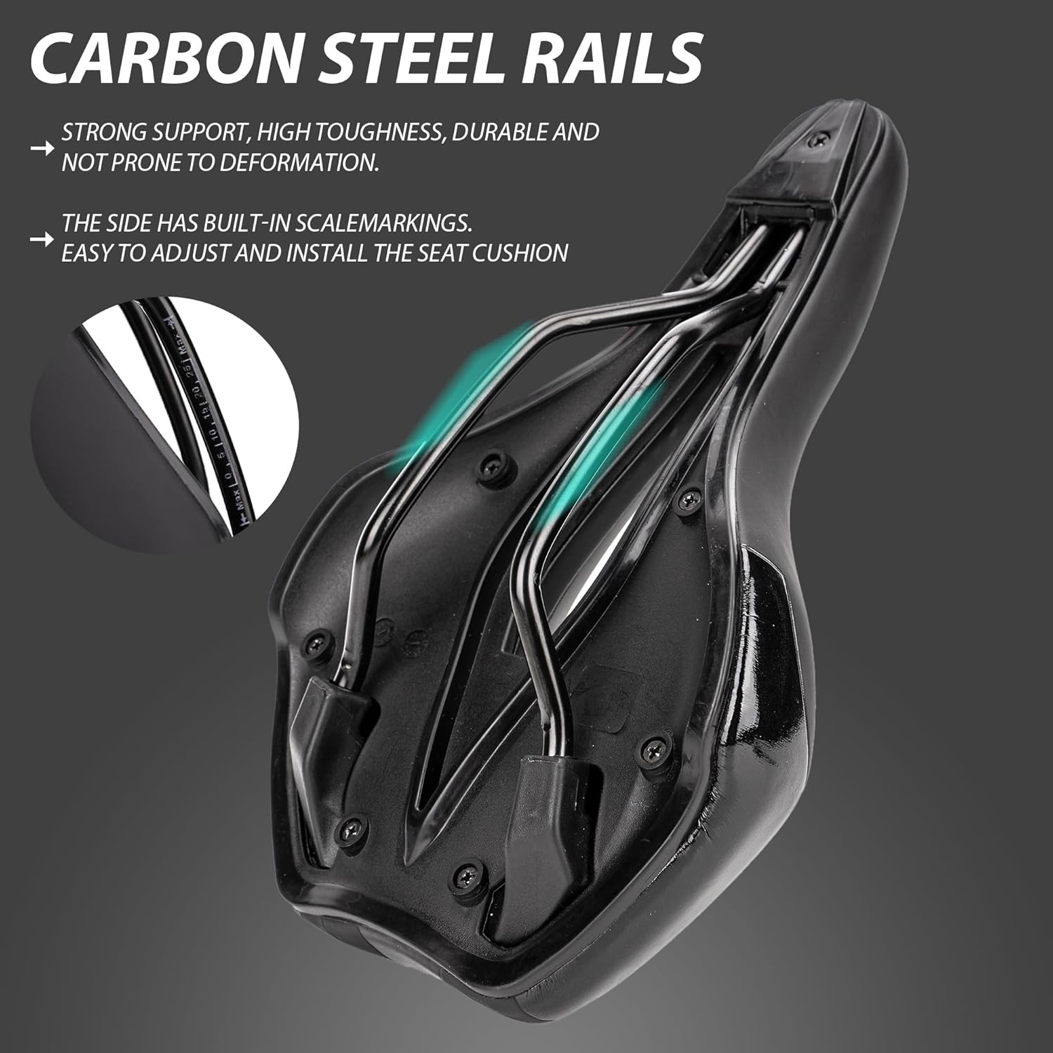 Bike Saddle, Ergonomic Hollow Bicycle Seat for Men & Women, Wide Padded MTB Road Bike Seat for Commuting, Hybrid & E-Bike (Universal)