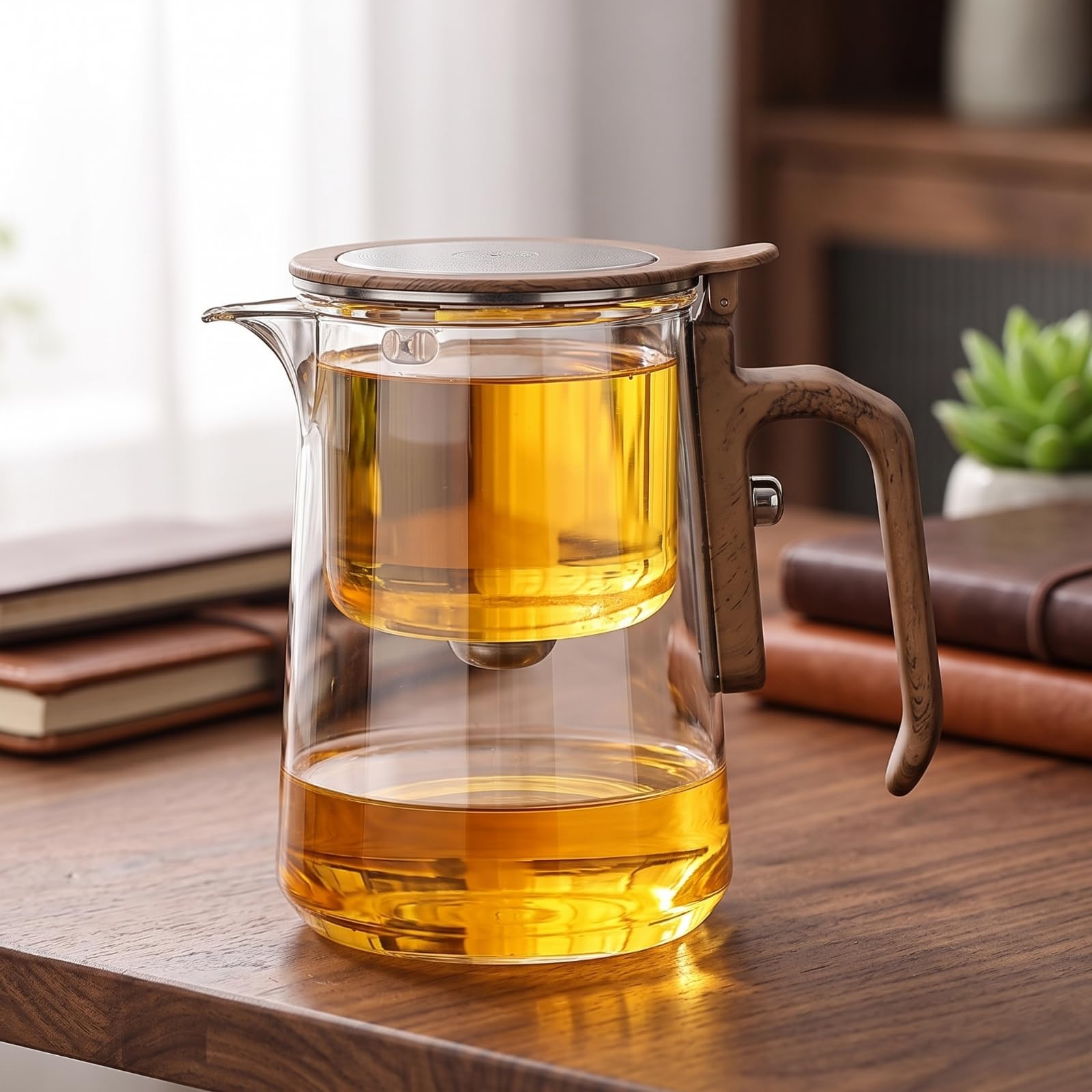 Teekanne Teekessel Teebereiter Teeglas aus Transparentem Borosilikatglas mit Einsatz Zum Trennen der Blätter für Sauberen Und Stärke für Zuhause Büro, Array, Silber, 600 Ml