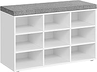 Vista 1 de VASAGLE CUSTOS Collection - Shoe Bench, Storage Bench with Padded Seat, Entryway Bench with 9 Compartments, for Bedroom, 11.9 x 30.9 x 18.9 Inches