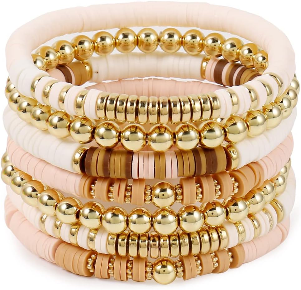 Elegance 11 designs Heishi Beaded Bracelets For Women Polymer Clay