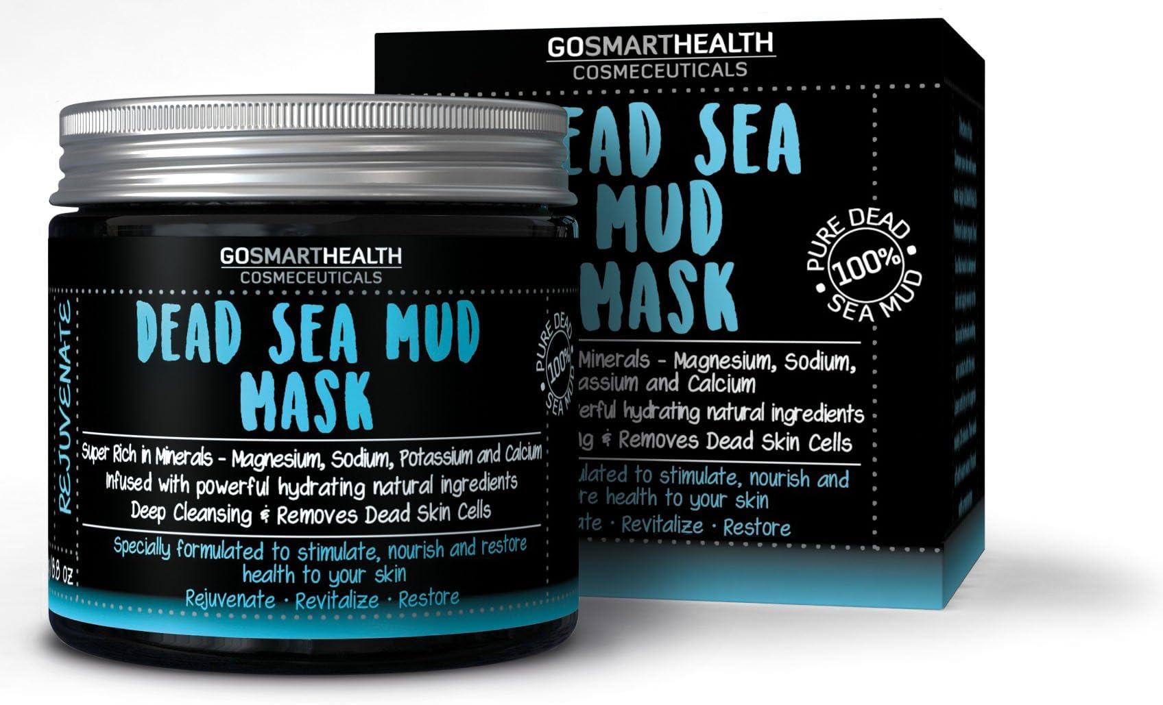 Dead Sea Mud Face Mask for Face & Body. for All Skin Types, deep Detox Cleansing mask. Premium Grade Dead Sea Mud Mask is Rich in Minerals to Help with Acne, Wrinkles and Other Skin Blemishes