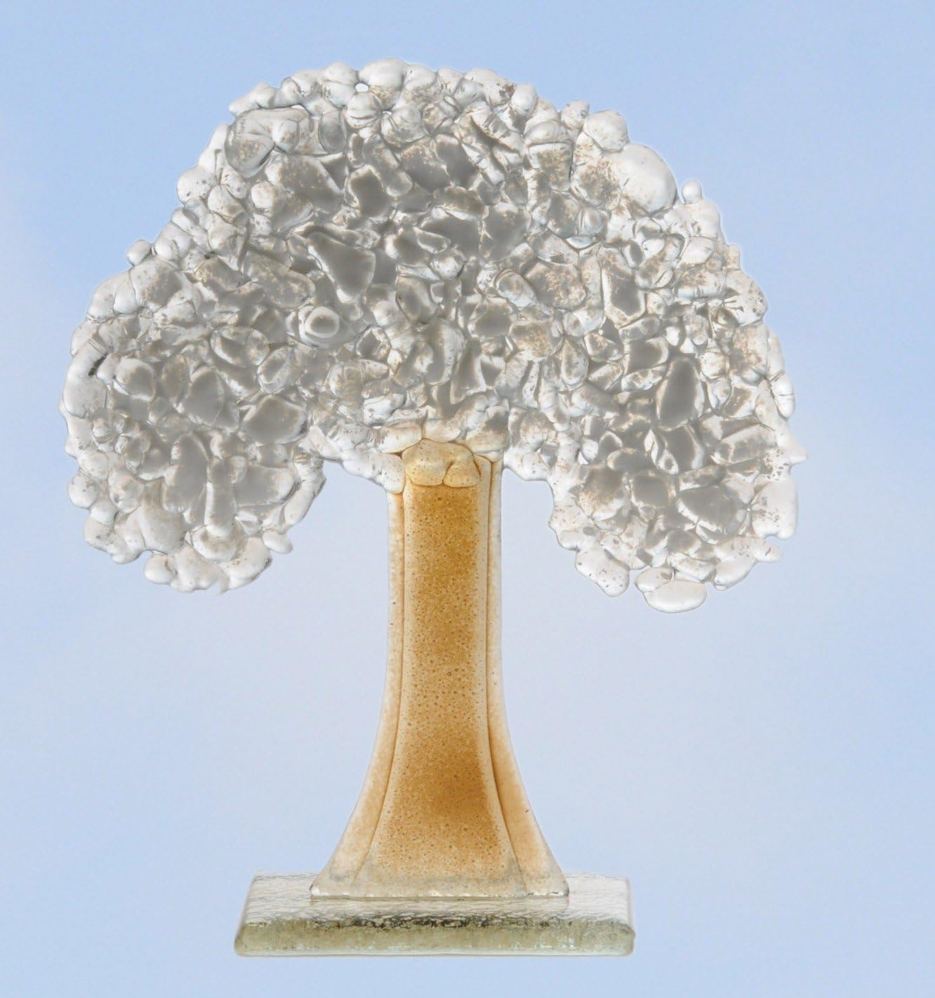 D&J Glassware Fused Glass Four Seasons Tree Collection - Winter, Silver, Bronze, White - Image 3