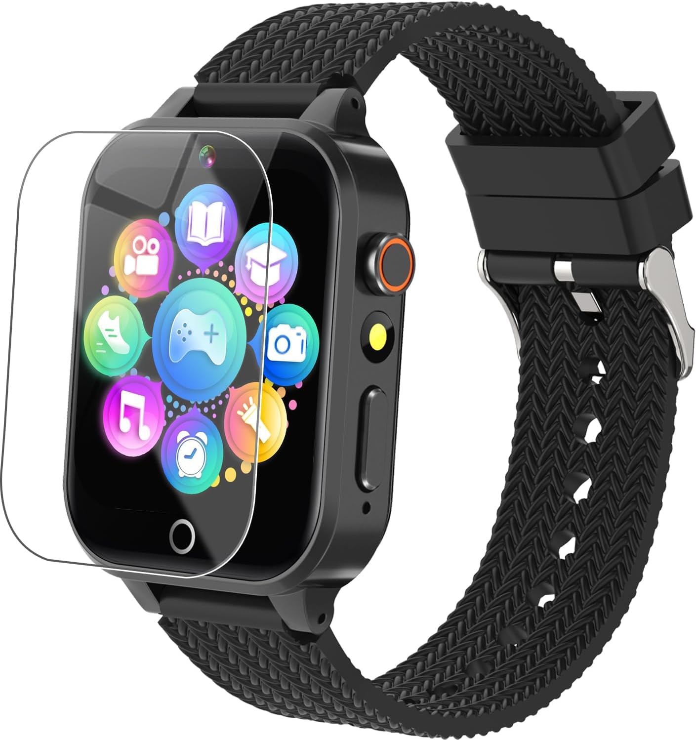 Tywop Reloj inteligente para niños y niñas de 3 a 12 años con 26 juegos de rompecabezas, cámara de video HD, pantalla táctil, reproductor de música, tarjetas de aprendizaje, libro de cuentos,