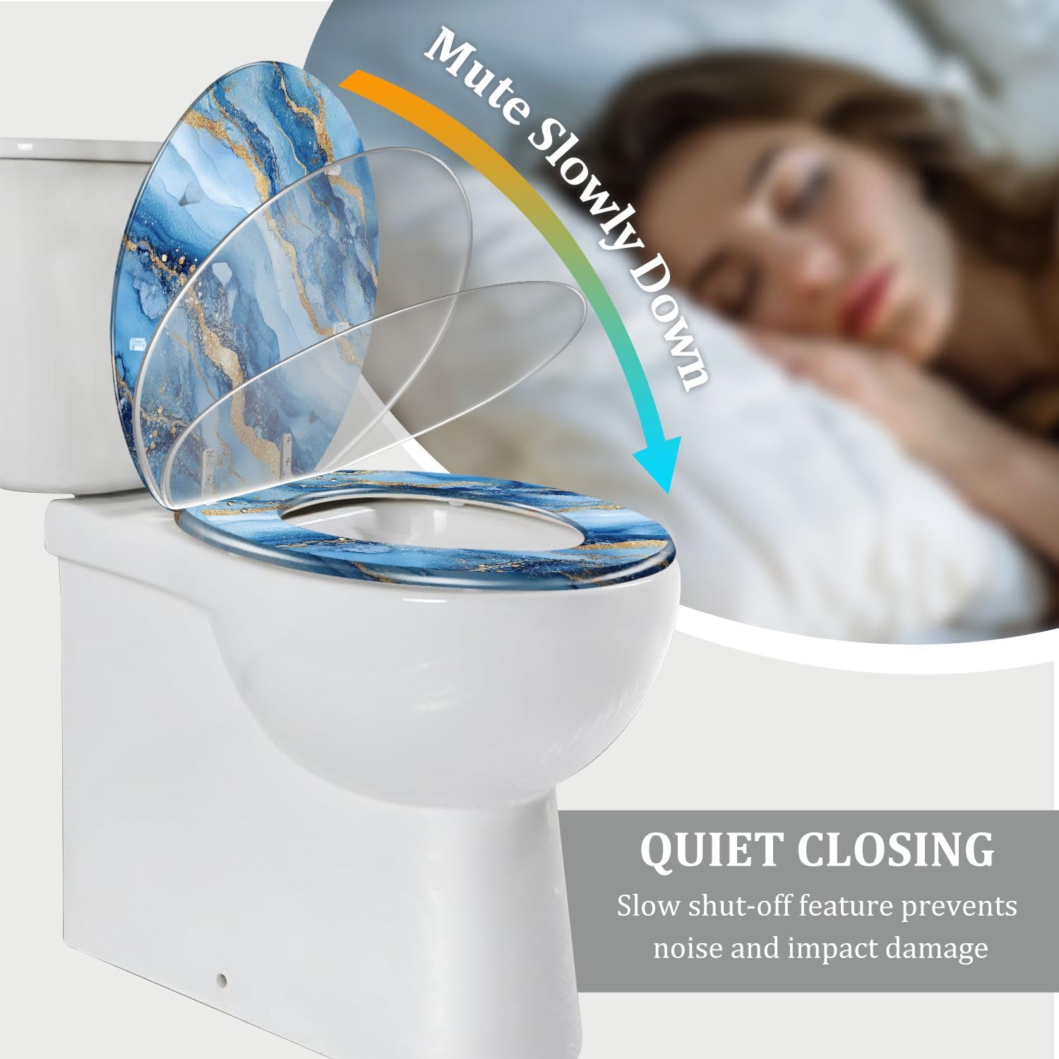 Asiento de inodoro alargado genérico para baño