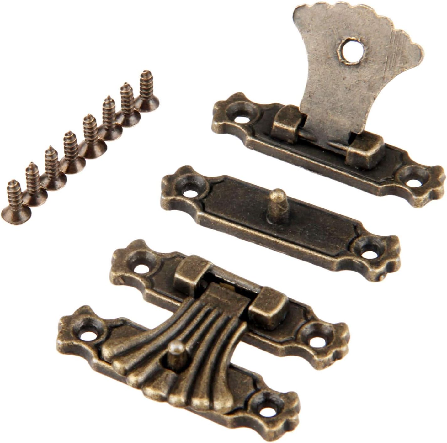 Hasp,2Pcs Antique Bronze Jewelry Wooden Box Case Toggle Hasp Latch Vintage Hardware Furniture Accessories with Screws 37 * 27mm