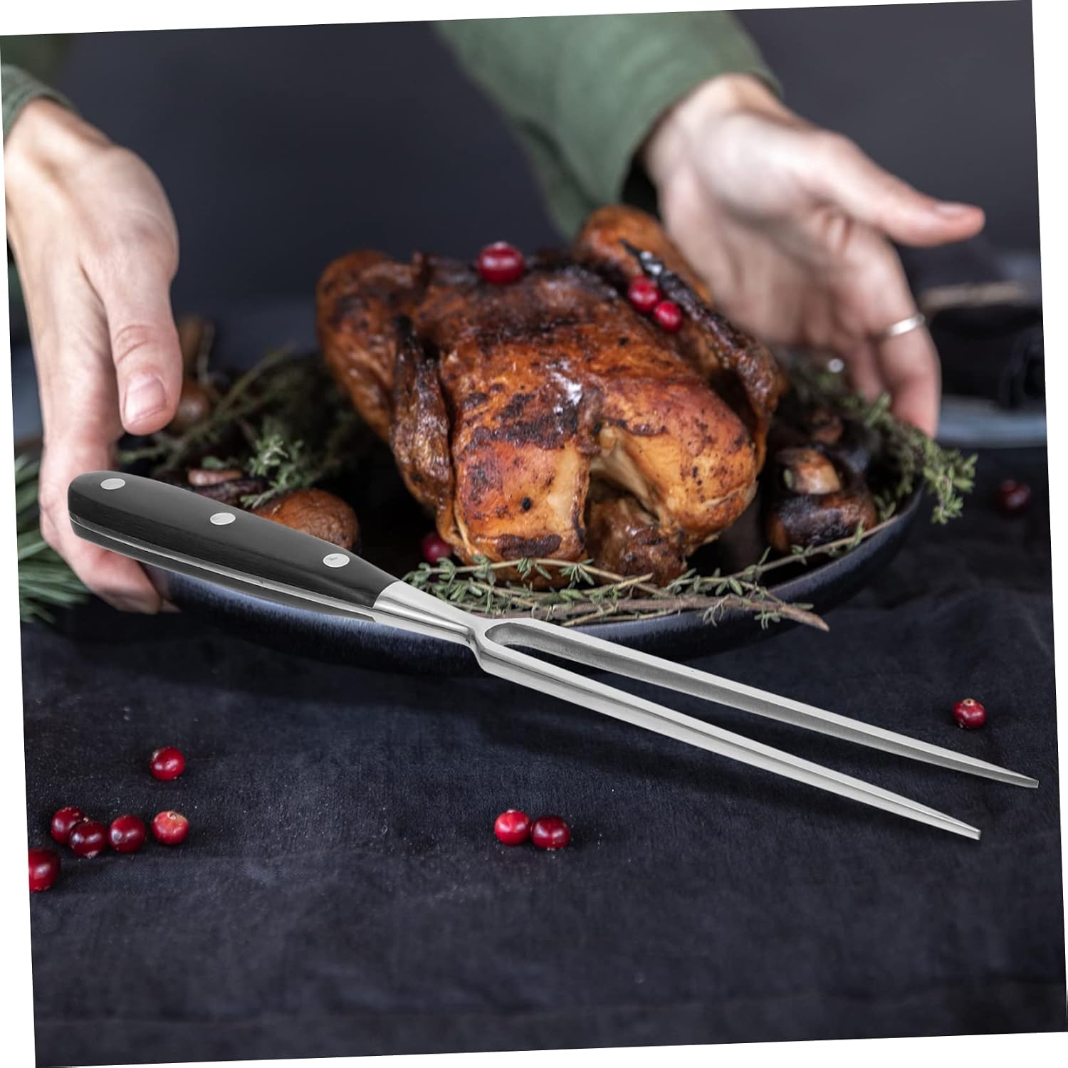 Meat Carving Fork Stainless Steel Serving Fork for Hotel Picnic