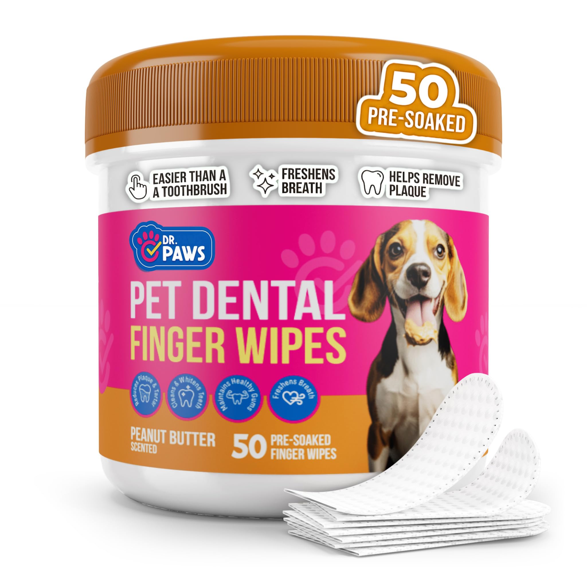 Lingettes dentaires chien pour éliminer la plaque et assurer un nettoyage efficace des dents