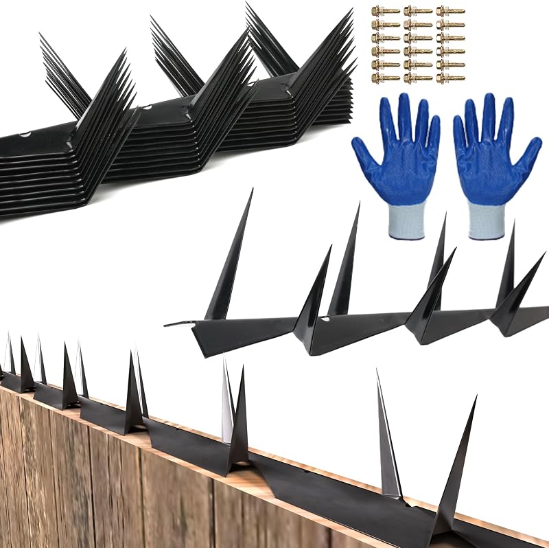 Anti - Climbing Fence Metal Spikes Used for Outdoor Walls and Garden Fences to Deter Thieves Invaders and Ferocious Beasts Black Sturdy and Durable (Small Size Black)