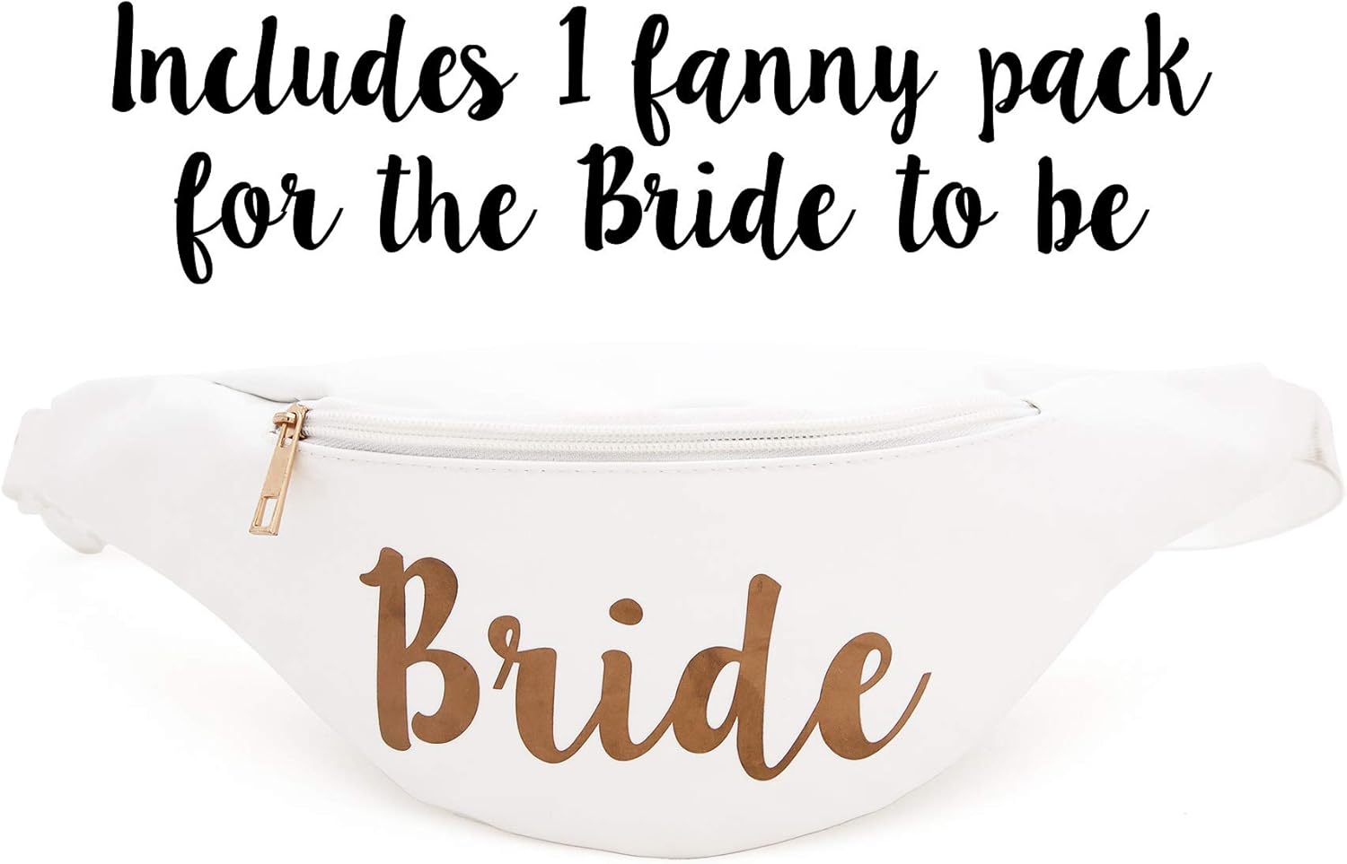 Bachelorette Party Rose Gold Fanny Pack Set | 12 Pack | 1 “Bride” Fanny Pack and 11 Squad Fanny Packs | Bachelorette Party Favors