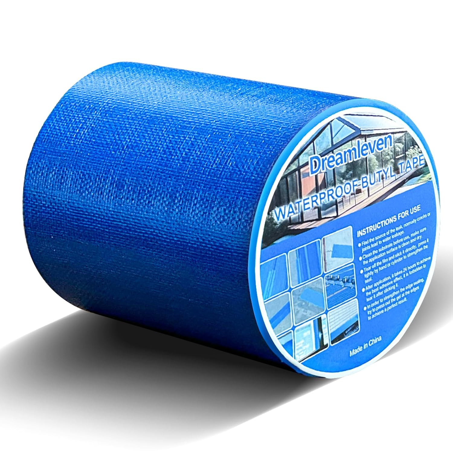 Blue Waterproof Butyl Tape for Solar Pool Cover Repair, Blue Duct Tape Heavy Duty Waterproof for Pool Liner Patch,Flex Seal Tape for RV Awning,Metal Roof,Vent,Boat Sealing,6" x16Ft