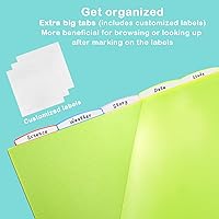 Vista 3 de WOT I Separadores de carpetas duraderos de 5 pestañas con bolsillo transparente, 3 juegos, separadores de plástico reutilizables para carpeta de 3