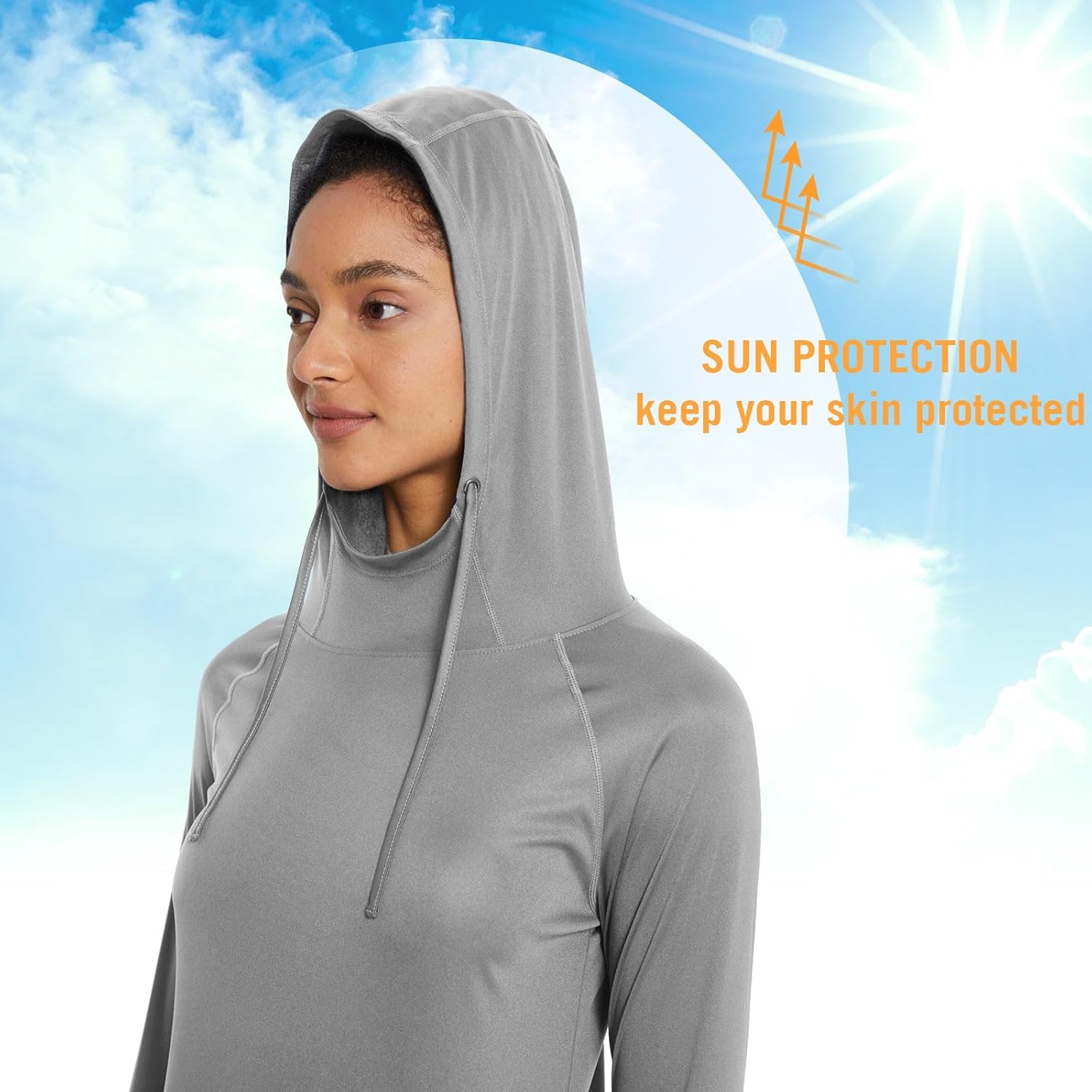 baleaf Women's Sun Protection Hoodie Shirt UPF 50+ Long Sleeve UV SPF T-Shirts Rash Guard Hiking Running Quick Dry - Image 4