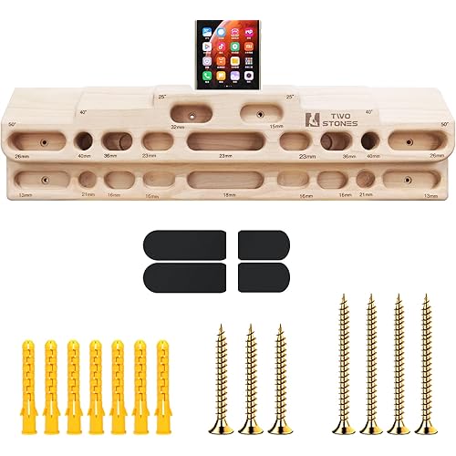 TWO STONES Rock Climbing Fingerboard Door Mounted Training Station as Rock Climbing Hangboard Climbing Pull Up Bar, Rock Climbing Board for Hanging Practice and Finger Strength Training