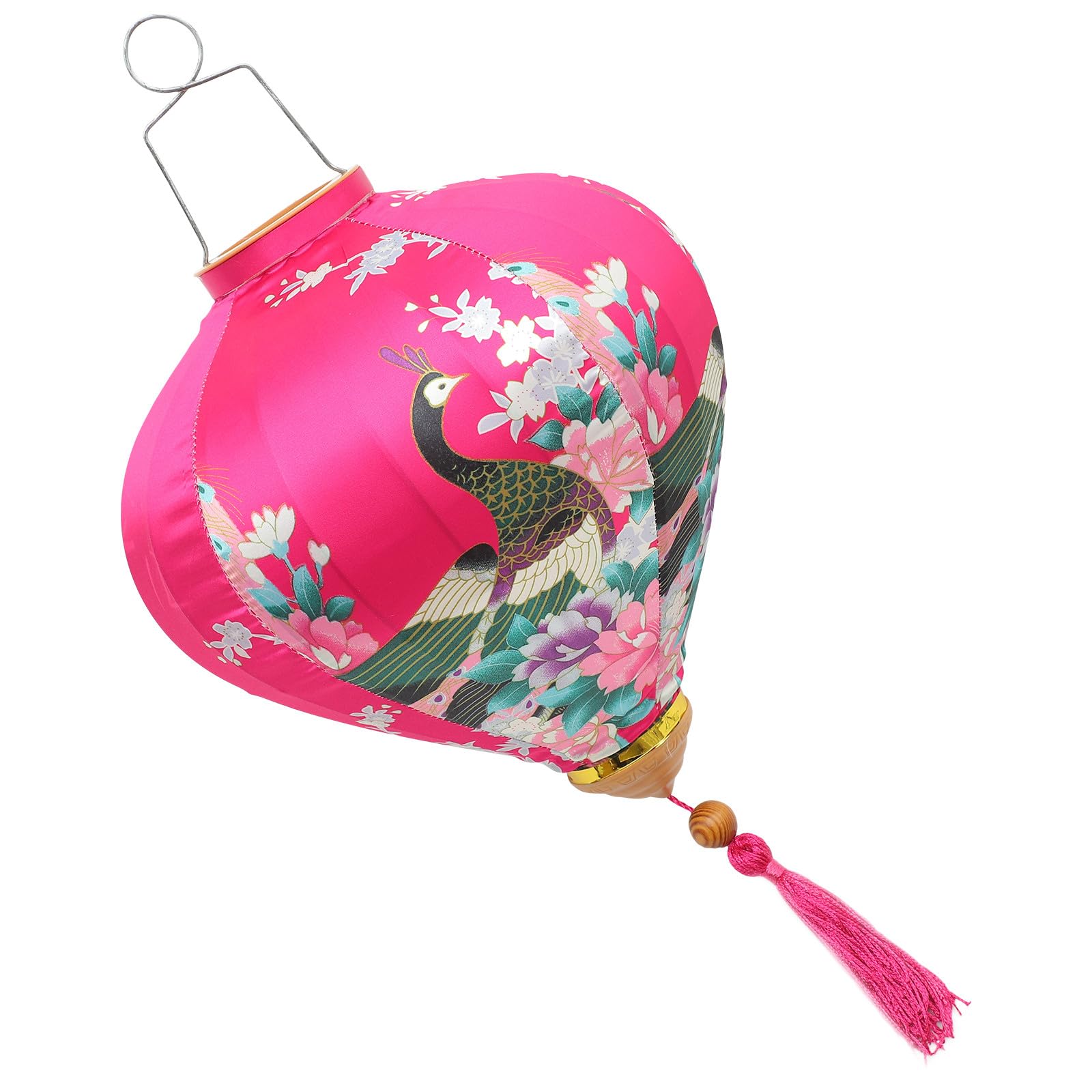 Lanterne vietnamienne rose fuchsia de 30 cm en forme de diamant pour décoration