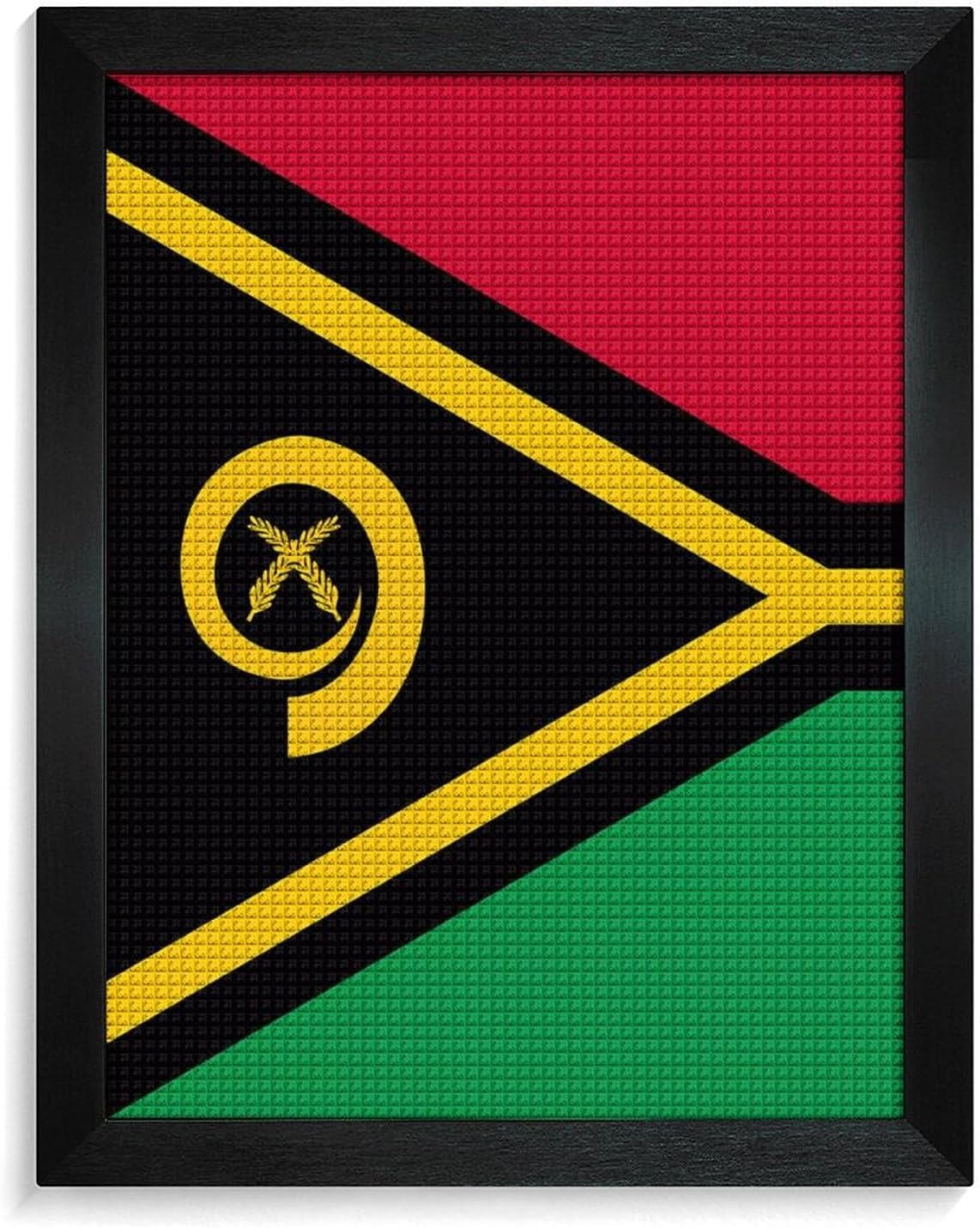 Vanuatu Flag Diamond 5D Painting Kits with Frame DIY Full Round Drill Gem Art Crafts for Home Wall Decor 16 X 20in Blackwood 40 * 50cm