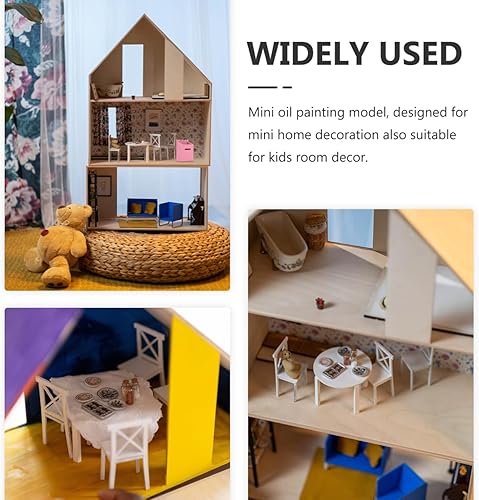 Miniatura 4 de Kisangel 2 mini marcos de fotos para casa de muñecas, marcos dorados antiguos, pintura al óleo 112, accesorios de pintura para Navidad en miniatura