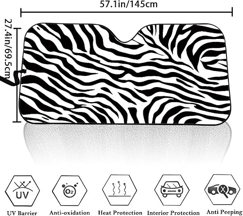 Vista 18 de CLOHOMIN Parasol personalizado para parabrisas de automóvil, diseño de leopardo, piña, limón, bloquea los rayos UV, protector de visera solar