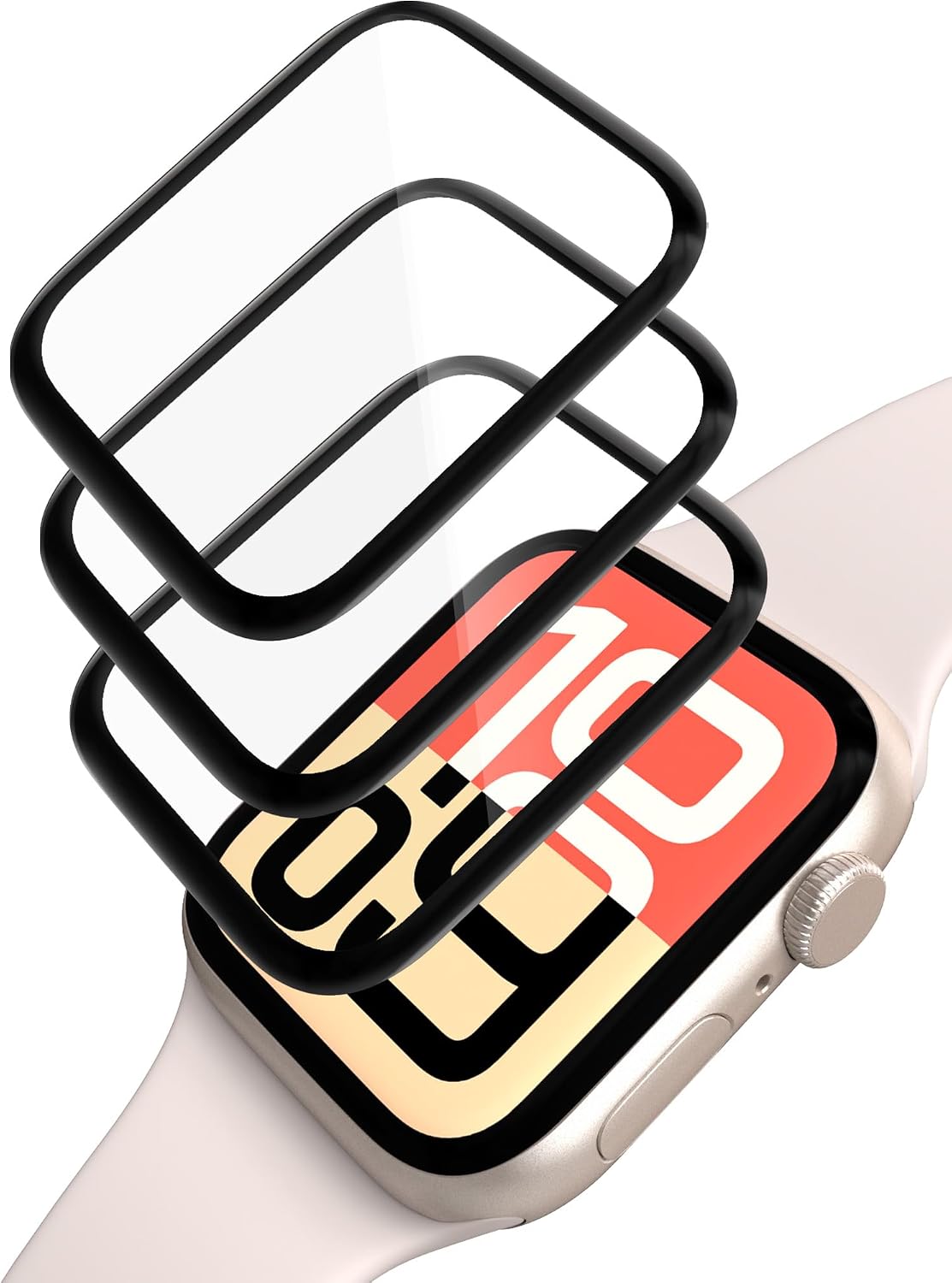 Sinoacc Screen Protector Compatible with Apple Watch SE 3 44MM, Anti-Bubble, HD Ultra-Thin, Easy Installation, Scratch-Resistant, 3 Pack