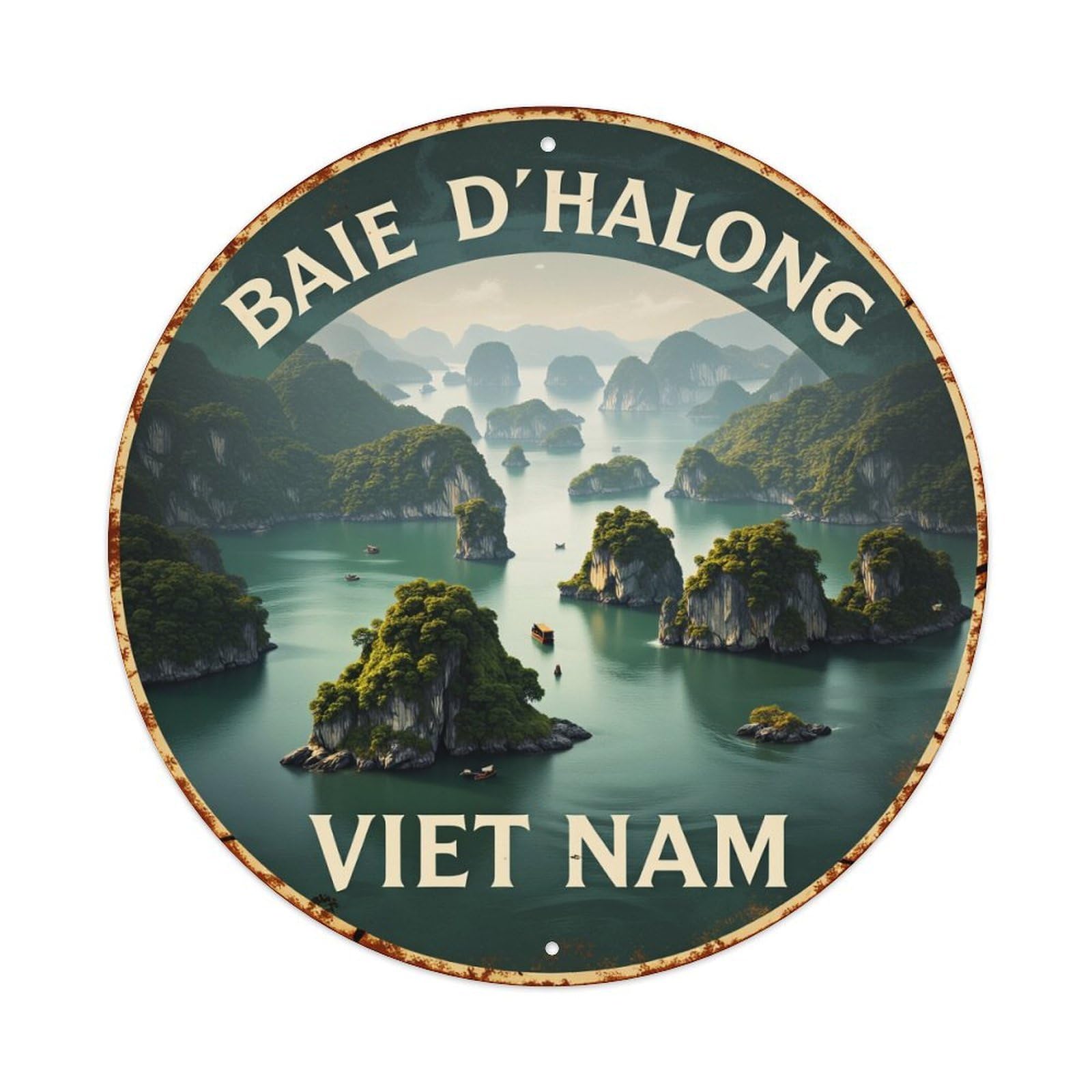 Baie D Halong Vietnam Landscape Print Metal Tin Sign Plaque