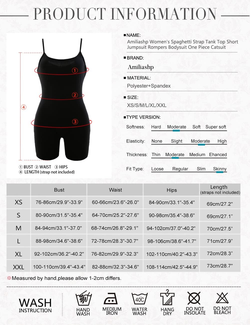 Amiliashp Women's Spaghetti Strap Tank Top Short Jumpsuit Rompers Bodysuit One Piece Catsuit - Image 5