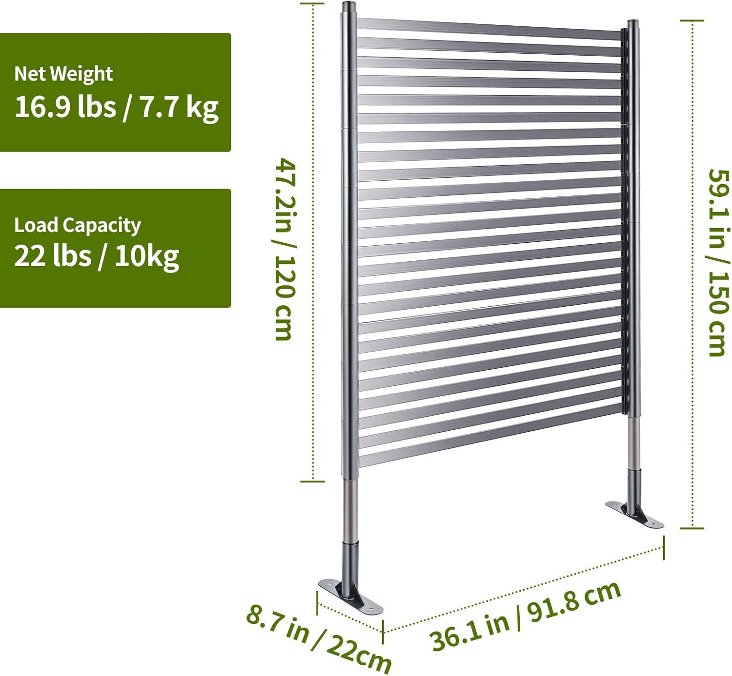 3FT W x 5FT H Outdoor Privacy Screens, PE Galvanised Steel Pipes with UV & Rust Resistant Coating, Splicable Decoration Fence Privacy Screen, Brown