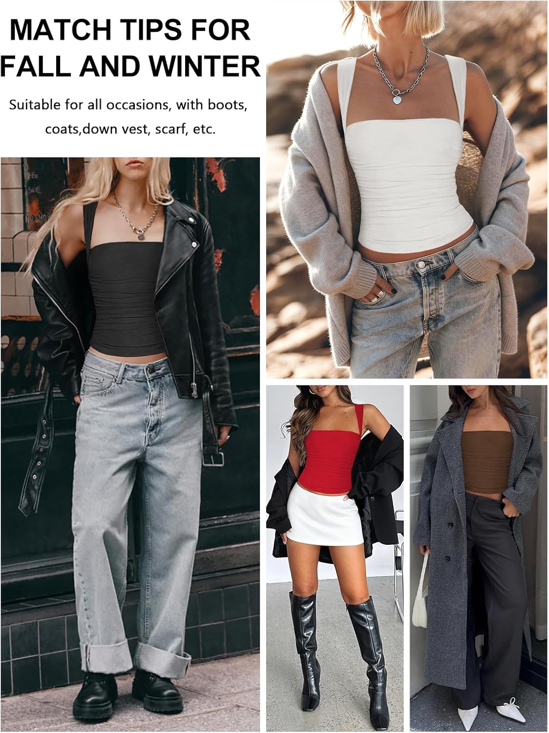 Womens Square Neck Tank Top Mesh Side Ruched Double Lined Y2k Trendy Going Out Tops Summer Basics Clothes - Image 6