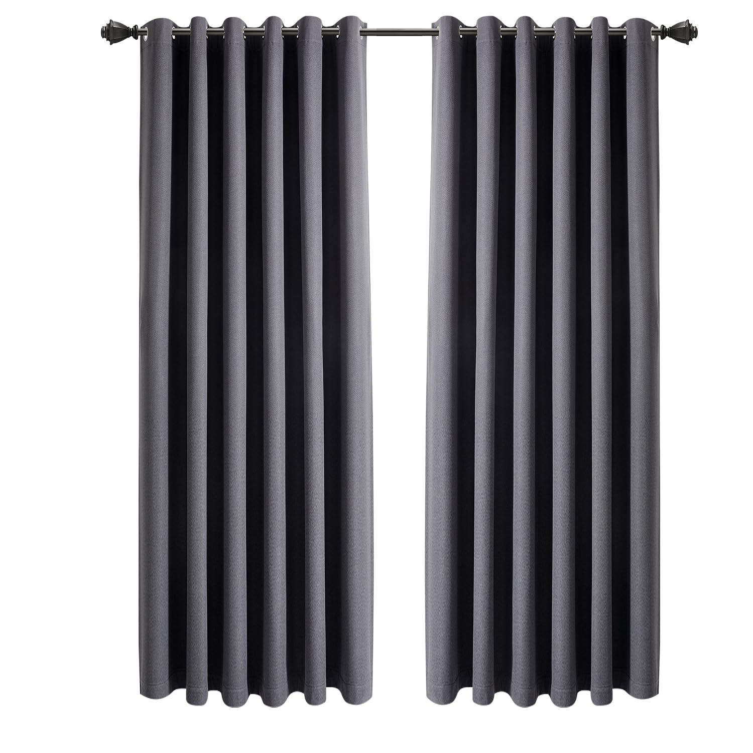 INSPIRE HOMEWARE 100% Blackout Eyelet Curtains for Living Room 66x72 Inch Drop Charcoal Linen Curtains Energy Saving and Privacy protection Ring Top Curtain 2 Panels & Tieback โ image 1