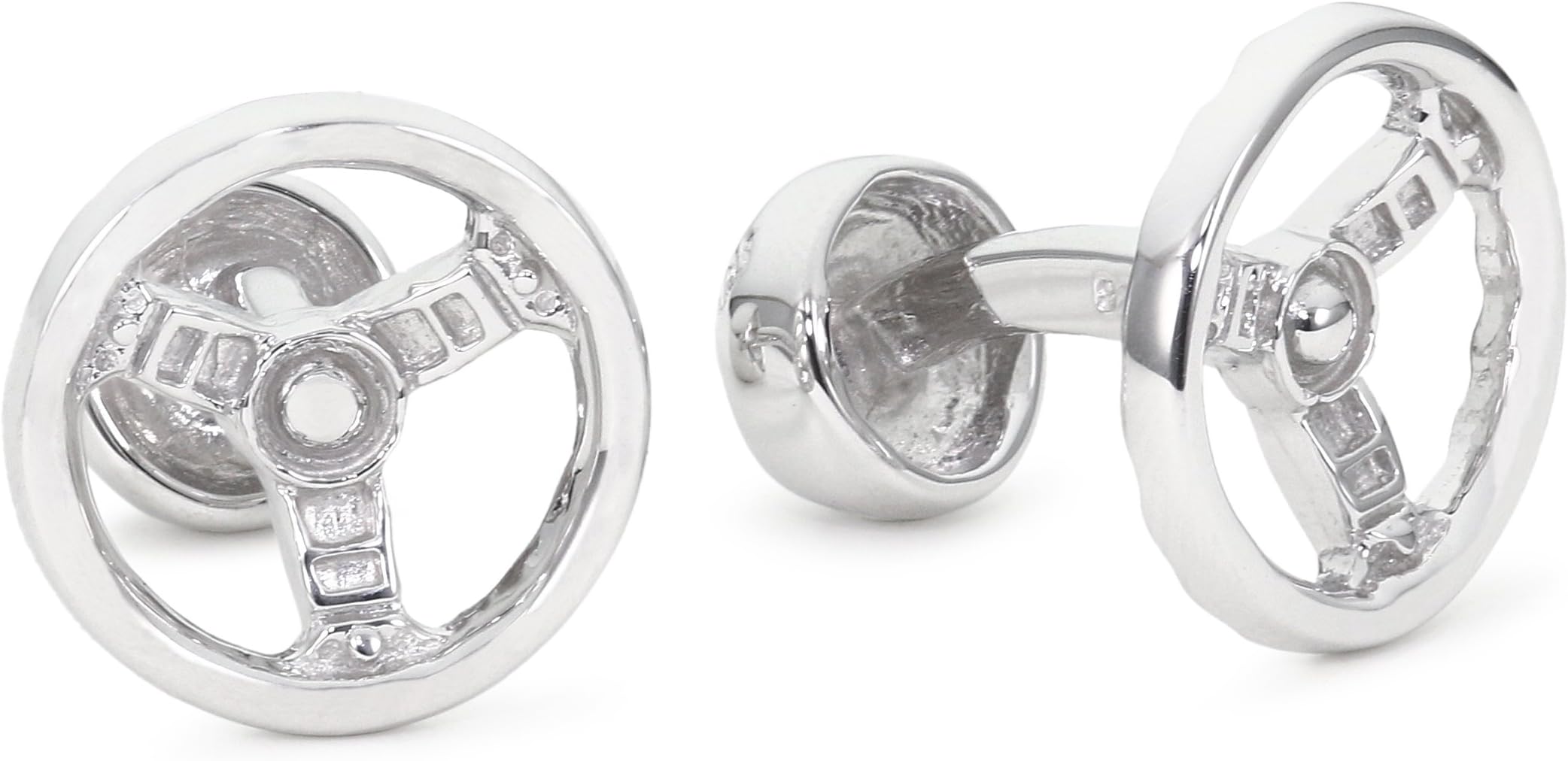 ROTENIER Novelty Sterling Silver ST-Shirtring Wheel and Knob Cufflinks