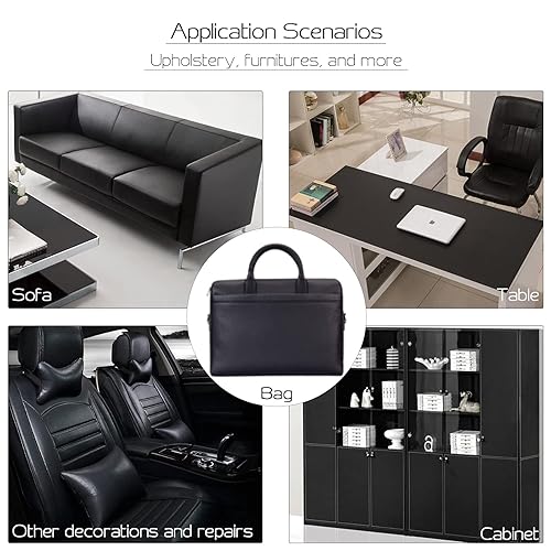 Miniatura 4 de Parche de reparación de cuero autoadhesivo grande de 17 x 158 pulgadas, parche de reparación de cuero, parches de cuero retapizado para muebles,