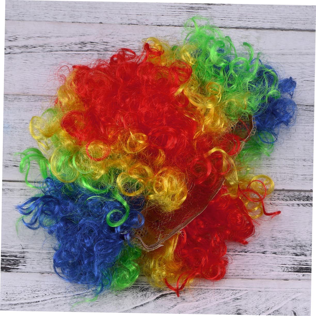 WOONEKY 9 Stk Clown Kostüm Perücke Fans Perücke Afro-n für Frauen Clown n für halloween faschingsn für Fußballfans flauschige Afro- Colorful