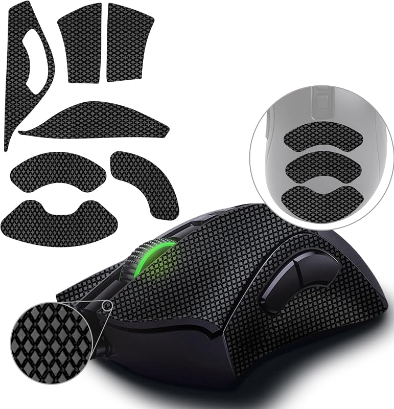 TALONGAMES Mouse Anti Slip Grip Tape Compatible with Razer DeathAdder V2 / DeathAdder V2 Pro Gaming Mouse, Palm Sweat Absorption, Thin 0.5mm, Cut to Fit, Easy to Apply, Mouse Skin