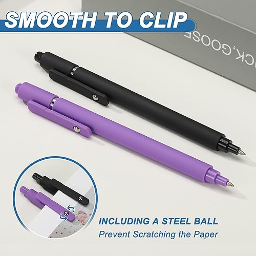 Miniatura 5 de PATIKIL 6 bolígrafos de gel retráctiles, tinta negra de 0.020 in, punta fina, escritura suave, lindo bolígrafo estético, de secado rápido, para