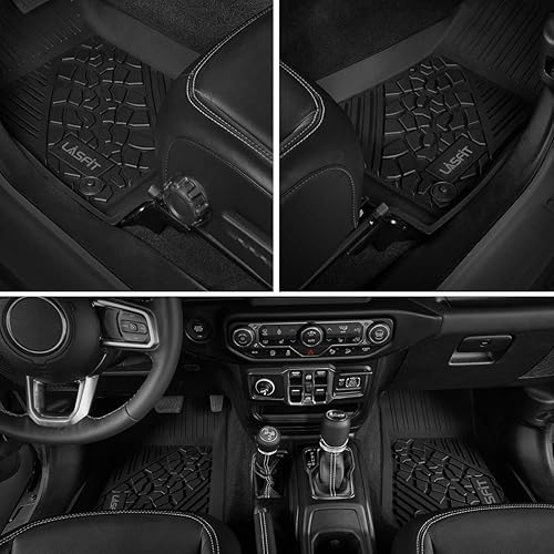 Miniatura 7 de LASFIT Alfombrillas de suelo y alfombrillas de carga aptas para Jeep Wrangler JL Unlimited 2018-2024 de 4 puertas sin subwoofer solamente (no apto
